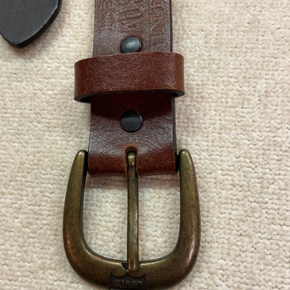 Levi Strauss Leather Embossed Light Brown Belt L (30-32)